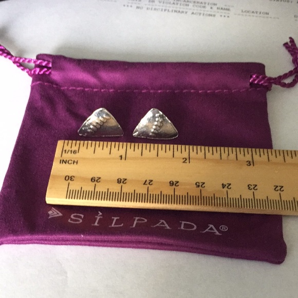 Silpada Silver Triangle Post Earrings - Picture 11 of 11